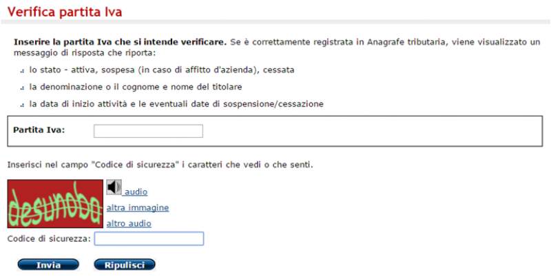 verifica partita iva